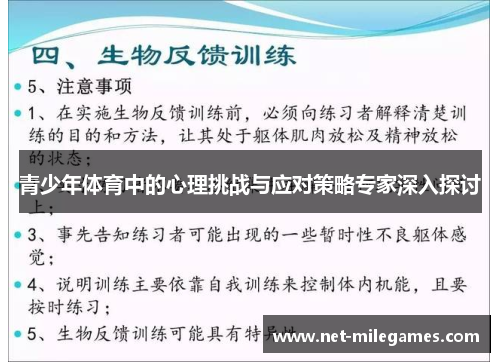 青少年体育中的心理挑战与应对策略专家深入探讨